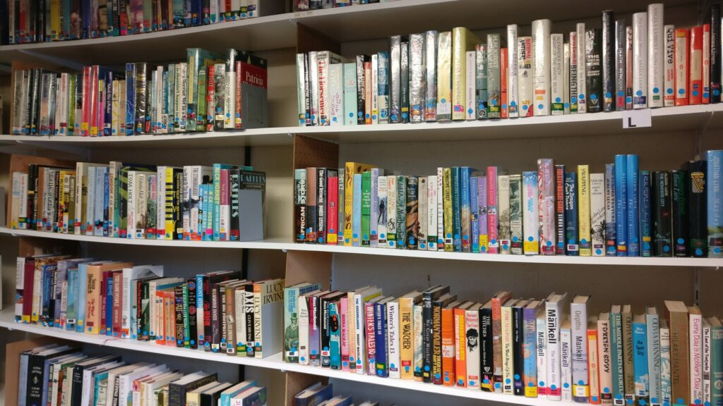 A bookshelf full of books