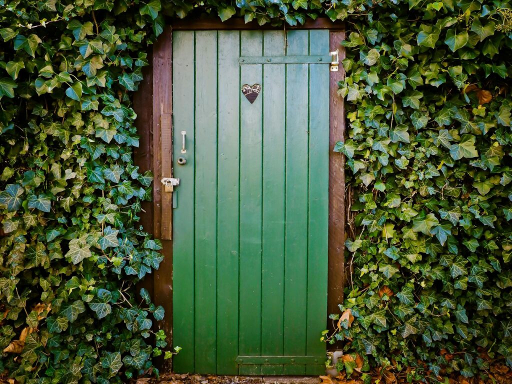 A green door